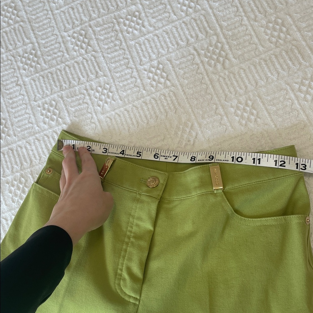 St. John jeans Pants green gold metal Embelished - Picture 5 of 16